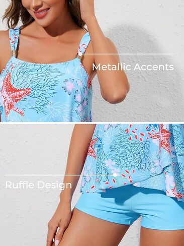 Summer Mae Womens Tankini Swimsuits Ruffle Bathing Suits 2025 Swimming Suits Tummy Control High Waisted Shorts in Saudi Arabia