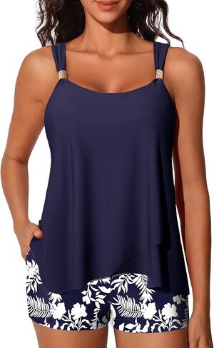 Summer Mae Womens Tankini Swimsuits Ruffle Bathing Suits 2025 Swimming Suits Tummy Control High Waisted Shorts in Saudi Arabia