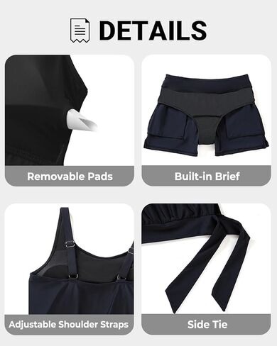 Blouson Tankini Swimsuit with Shorts - Womens Two Piece with Pockets Tummy Control Bathing Suit Modest Swimwear 2025 in Kuwait