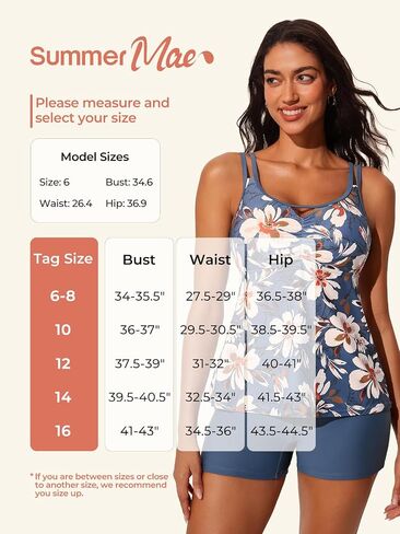 Summer Mae Womens Tankini Swimsuits 2025 Two Piece Bathing Suits Tummy Control Ruched Swim Suits with Shorts in Saudi Arabia