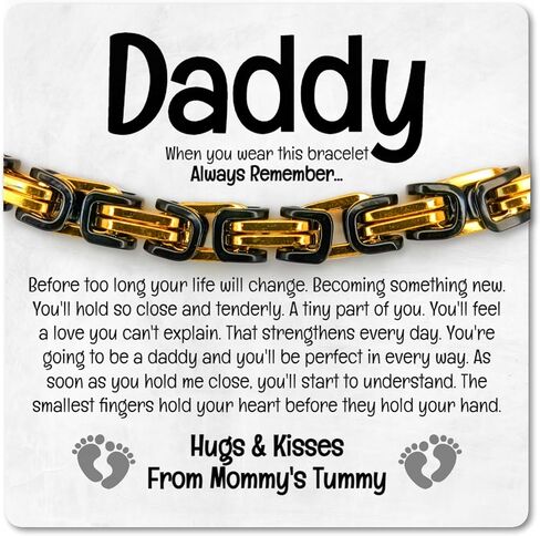 أحبك يا أبي كثيرًا لتكون سوارًا من الصلب مع بطاقة ، هدية لتوقع أبي من Bump و Distuntal Dad أن يكون حاضرًا في عيد الأب in Kuwait