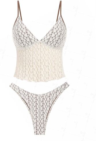 Seamoly Lace Jacquard Bowknot ديكور مجموعة Tankini in Kuwait