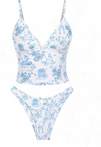 Seamoly Lace Jacquard Bowknot ديكور مجموعة Tankini in Kuwait