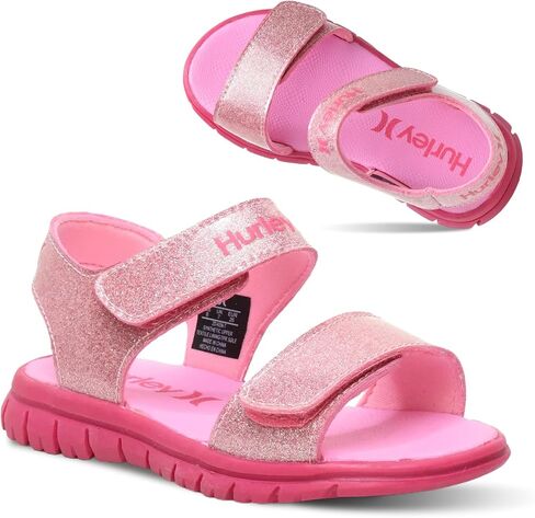 Hurley kids and toddlers Ken Sandals, for Boys and Girls, Kid's Lightweight Open Toe Sandals, Beach Sandals with Adjustable straps, for Outdoors, Water Play and Pool in Saudi Arabia