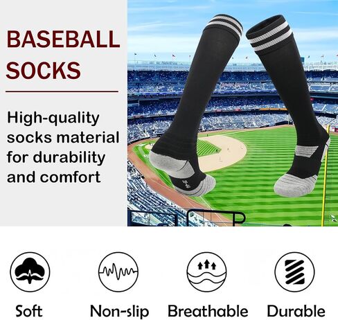 2 Pairs Kids Soccer Socks Boys Girls Baseball/Softball Socks &Belt Combo Set Youth Knee High Socks in Saudi Arabia