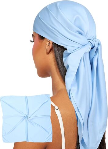 AWAYTR 35" Satin Head Scarves Women Like Silk Scarf Hair Bandanas Women Matte Neck Scarf Head Wrap Hair Headscarf in Saudi Arabia