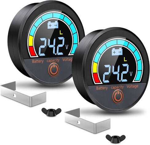 2pcs مقياس سعة البطارية مقياس الجهد ، 12 فولت 24V 48V 60V 84V IP67 ماء LCD شاشة مراقبة الجهد المنخفض للليثيوم ، الحديد الليثيوم ، بطاريات حمض الرصاص في عربة الجولف ، السيارة ، دراجة نارية ، قارب in Saudi Arabia