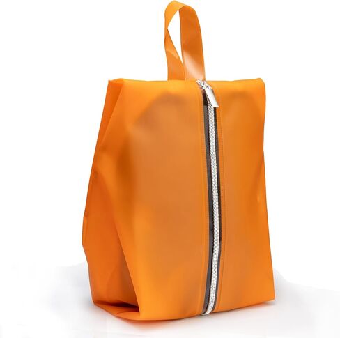 Water Resistant Travel Shoe Bags, Durable TPU Shoe Pouch, Shoe Storage Organizer with Zipper for Women Men Kids, Orange in Kuwait
