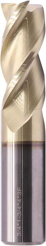 BestParts High Performance Solid Carbide End Mill for Aluminum - ZRN Coated, 37 Degree Helix, 3 Flute, HRC55, 3/16" Cutting and Shank Diameter, 5/8" Length of Cut, 2" Overall Length, Square End in Saudi Arabia