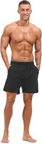 Mens Pajamas Bottoms 4 Inch Cotton Loose Lounge Sleep Shorts Comfy Breathable Sleepwear with Pockets in Saudi Arabia
