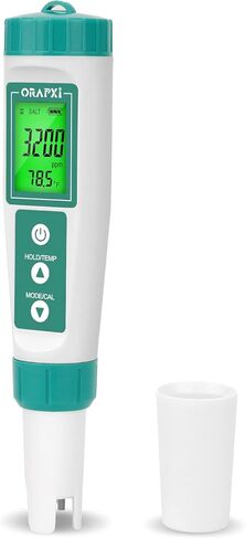 Pool pH Meter and Salinity Tester 6 in 1 Salinity pH ORP TDS EC and Temp Tester pH and Salt Meter Saltwater Pool Test Kit for Swimming Pool Hot Tubs and Spas in Saudi Arabia