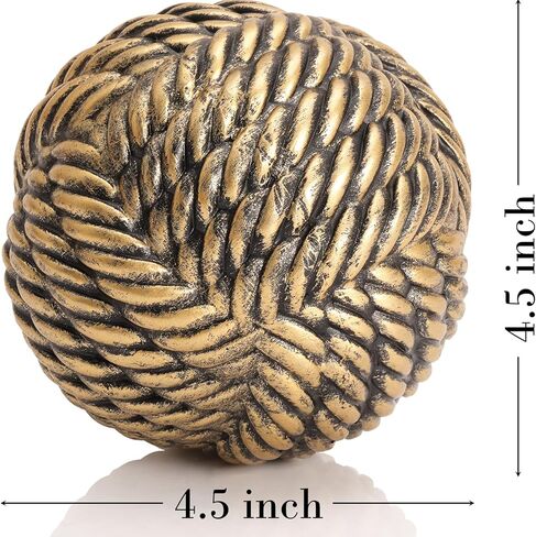 كرة عقدة عتيقة لديكور طاولة القهوة ، لهجة عتيقة Boho عقدة لزينة المنزل المحايدة ، 4.5 بوصة كرة عقدة البيان الحديثة in Kuwait