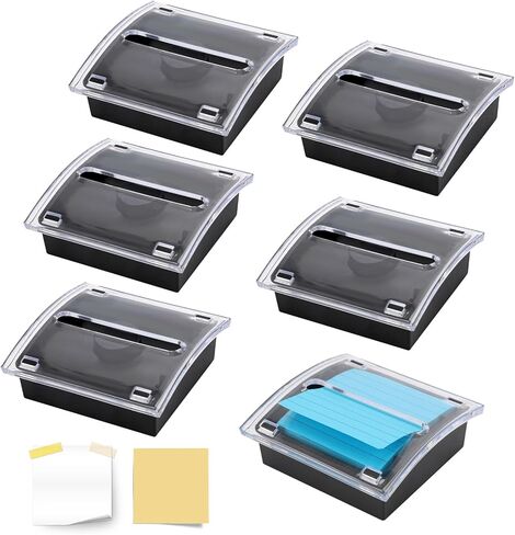 1 Pcs Pop Up Sticky Note Dispenser Sticky Note Holder Pop Up Note Dispenser Transparent Top for 3 x 3 Inch Sticky Notes School Office Home Store Black Base Clear Top (1) in Kuwait