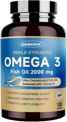 Triple Strength Omega-3 Fish Oil 2000mg with Vitamin E – Ultra High-Potency EPA, DHA & DPA Fatty Acids – Supports Heart, Brain, Eye, Skin & Immune Health – Non-GMO, 120 Softgels in Saudi Arabia