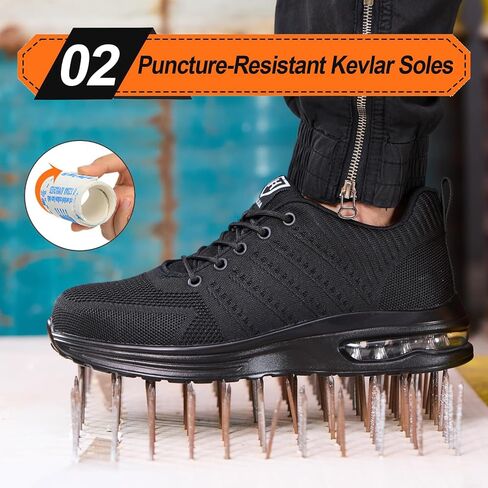 Steel Toe Shoes for Men Women Comfortable Breathable Safety Work Shoes Lightweight Indestructible Puncture Proof Steel Toe Sneakers in Saudi Arabia
