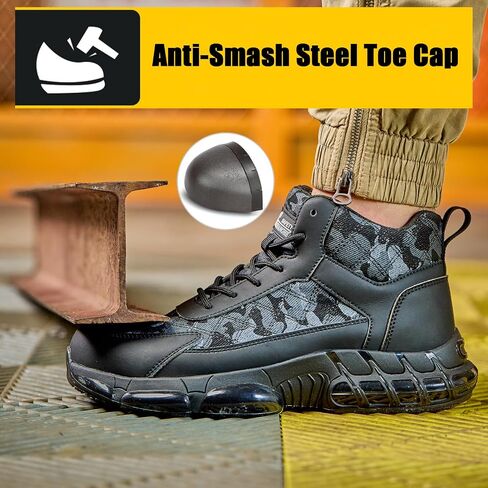 Steel Toe Shoes for Men Women Comfortable Breathable Safety Work Shoes Lightweight Indestructible Puncture Proof Steel Toe Sneakers in Saudi Arabia