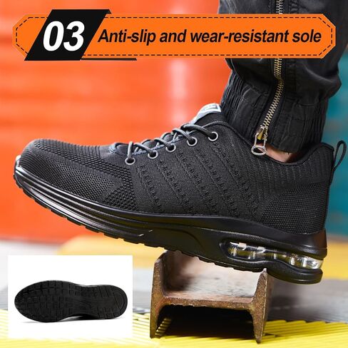 Steel Toe Shoes for Men Women Comfortable Breathable Safety Work Shoes Lightweight Indestructible Puncture Proof Steel Toe Sneakers in Saudi Arabia