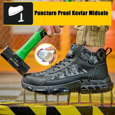 Steel Toe Shoes for Men Women Comfortable Breathable Safety Work Shoes Lightweight Indestructible Puncture Proof Steel Toe Sneakers in Saudi Arabia