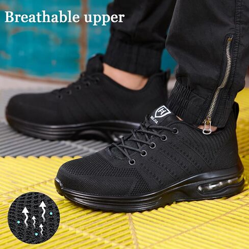 Steel Toe Shoes for Men Women Comfortable Breathable Safety Work Shoes Lightweight Indestructible Puncture Proof Steel Toe Sneakers in Saudi Arabia