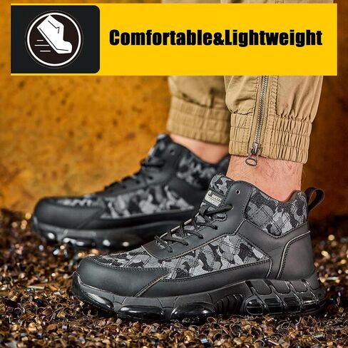 Steel Toe Shoes for Men Women Comfortable Breathable Safety Work Shoes Lightweight Indestructible Puncture Proof Steel Toe Sneakers in Saudi Arabia
