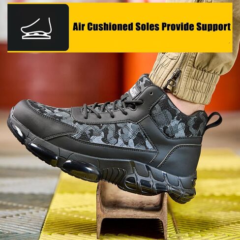 Steel Toe Shoes for Men Women Comfortable Breathable Safety Work Shoes Lightweight Indestructible Puncture Proof Steel Toe Sneakers in Saudi Arabia