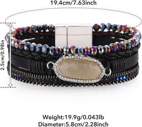 KOLODOGO Boho Leather Cuff Bracelets for Women Gold Bead Bracelets Stackable Clasp Bracelets for Women as Jewelry Gift in Saudi Arabia