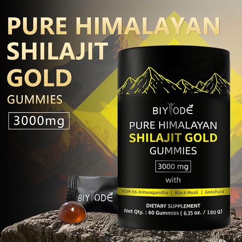 Shilajit Gommy Gold Lab اختبارات لا يوجد سكر مضاف متعددة المغذيات الدقيقة للرجال والنساء لا إضافة السكر غير المعدلة وراثيا 100 ٪ طبيعية العضوية 60 gummy in Saudi Arabia