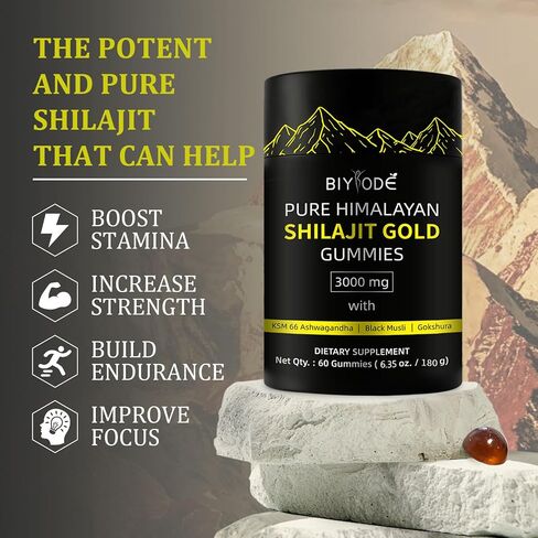 Shilajit Gommy Gold Lab اختبارات لا يوجد سكر مضاف متعددة المغذيات الدقيقة للرجال والنساء لا إضافة السكر غير المعدلة وراثيا 100 ٪ طبيعية العضوية 60 gummy in Saudi Arabia