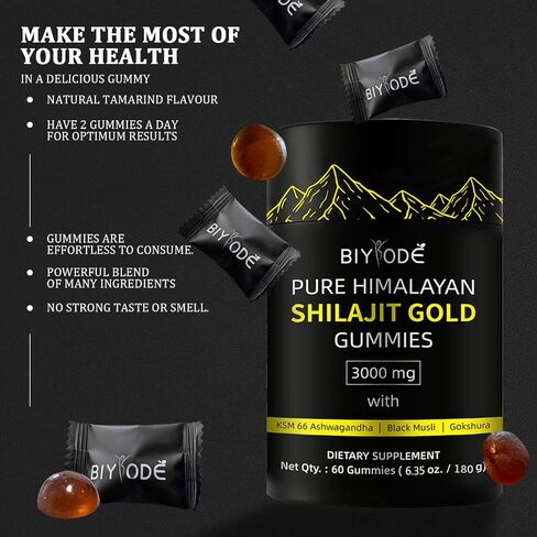 Shilajit Gommy Gold Lab اختبارات لا يوجد سكر مضاف متعددة المغذيات الدقيقة للرجال والنساء لا إضافة السكر غير المعدلة وراثيا 100 ٪ طبيعية العضوية 60 gummy in Saudi Arabia