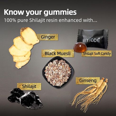 Shilajit Gommy Gold Lab اختبارات لا يوجد سكر مضاف متعددة المغذيات الدقيقة للرجال والنساء لا إضافة السكر غير المعدلة وراثيا 100 ٪ طبيعية العضوية 60 gummy in Saudi Arabia