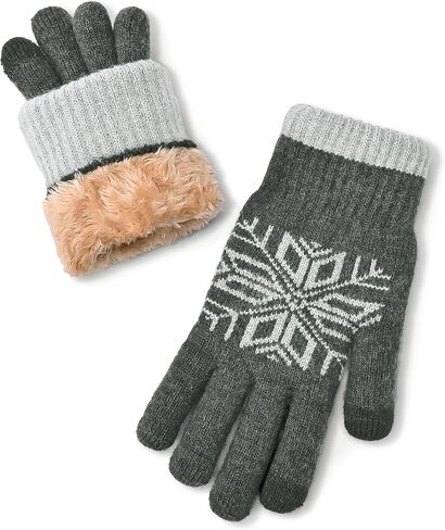 Winter Wool Knit Gloves for Men Women, Fleece Lined Warm Stretchy Glove with Touch Screen Fingers for Driving Texting in Saudi Arabia