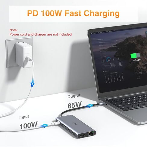 USB C Docking Station Laptop Dual Monitor USB C to USB Adapter Docking Station for Dell,HP,Lenovo,Surface, USB C Hub HDMI Triple Display Multi Monitor Dongle with 4K HDMI,2*DP,VGA,Charging,3*USB 2.0 in Saudi Arabia