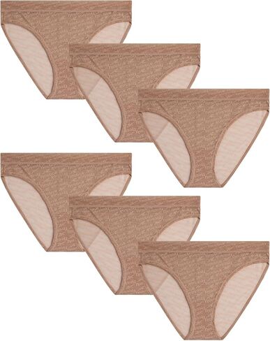 Reebok Womens Bikini Underwear - 6 Pack Lightweight Micro Mesh Bikini Underwear for Women (Sizes: S-XL) in Saudi Arabia