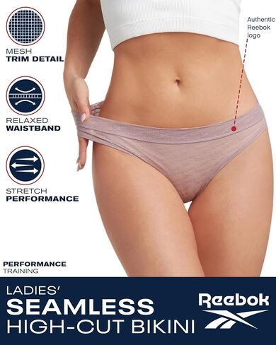 Reebok Womens Bikini Underwear - 6 Pack Lightweight Micro Mesh Bikini Underwear for Women (Sizes: S-XL) in Saudi Arabia