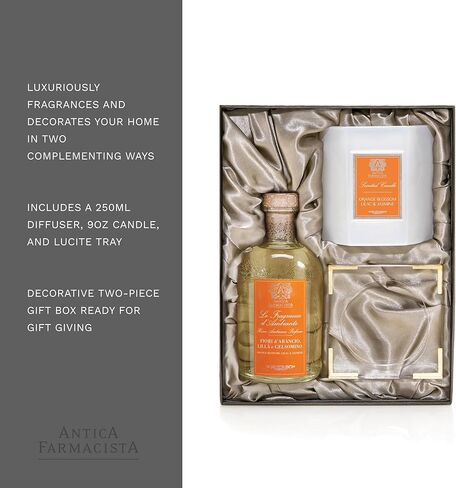 Antica Farmacista Gift Set With Diffuser, Candle and Tray - Lemon Verbena & Cedar in Kuwait