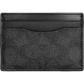 COACH Men's Money Clip Card Case in Signature Canvas Billfold, Charcoal, One Size