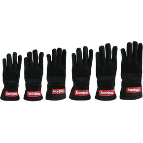 RaceQuip 3550093RQP 355 Series Driving Gloves SFI 3.3/5 Black/Black kids Medium