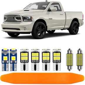 12PCS 6000K COOL WHITE RAM LED LIDE KIT SUPER BRIGHT LED MAP مصابيح كهربائية لعام 2009 2010 2011 2012 2013 2014 2015 2015 2017 DODGE RAM 1500 2500 3500 Pickup Truck All Models