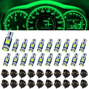 74 LED Bulb Dash Lights Super Bright ، T5 37 74 LED Bulb مع Twist Lock Socket PC74 PC37 ، أضواء لوحة القيادة ، مجموعات مصابيح مجموعة الأدوات ، حزمة 20 (أبيض)