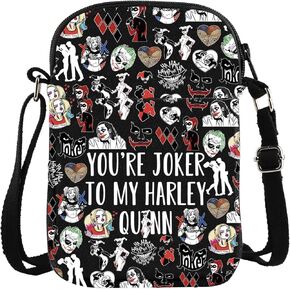 Clown Couple Movie Merchandise Crossbody Bag Clown Lovers Carry On Bag Booty heart Gift Villain Favor Couple For Fans