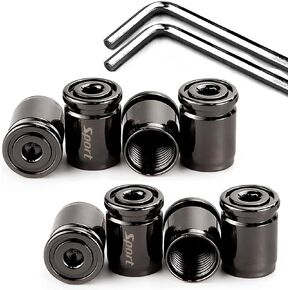 Dsycar 8 Pack Locking Tire Valve Caps, Anti Theft Design, with O Rubber Ring, Universal Aluminum Tire Valve Stem Caps for Cars, SUVs, Bike, Trucks, Motorcycles, Lock Tight Fit (Black)