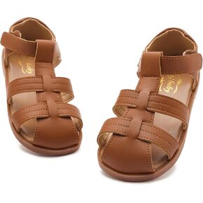 DADAWEN Toddler Little Kid Boys Girls Summer Lightweight Soft Rubber Sole Closed-Toe Non-Slip Outdoor Athletic Sandals