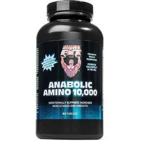صحية 'n fit - anabolic amino 10،000 - أقراص الأحماض الأمينية (180) - مصدر البيض والمصل الهاتفي - امتصاص سريع
