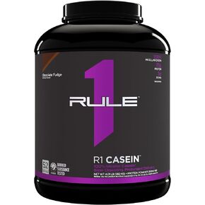 Rule One Proteins Casein - 25g Slow-Release Protein from Premium Micellar Casein for Sustained Amino Acid Delivery, Helps Keep Muscles Fed Overnight for Recovery (2 Pounds*, Chocolate Fudge)