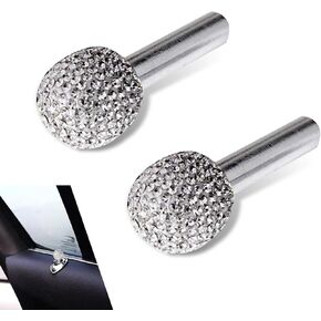 Zkfar 2 PCS Pling Car Creative Dovatiative Door Abort ، 2.04 "× 0.63" Rhinestone Side Door Sways Wover ، إكسسوارات تعديل شخصية ، لمعظم نماذج السيارات (أبيض)