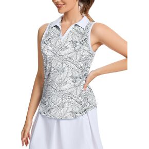 M MOTEEPI Womens Golf Shirts Sleeveless Polo Shirts for Women Quick Dry Ladies Golf Tops Tennis Athletic Polo