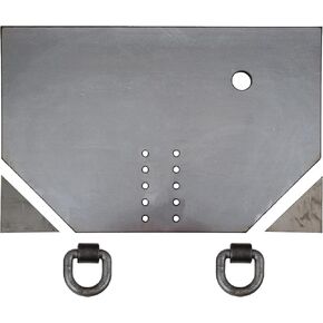 Buyers Products 1809040 Fabricator Pintle Mount Hitch Plate, 1/2" Thick x 15.50" Height x 34.50" Wide, Two Weld-On Gussets, Cut Out Trailer Connector, Includes 2 D Rings w/Bracket