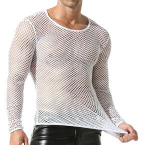 قميص شبكة صيد السمك للرجال من Qiati Mens Mens Top Mesh Top Mest