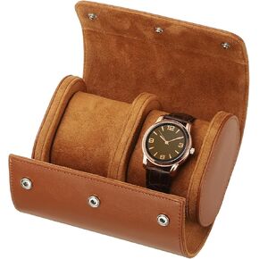 uxcell 1 Slot Leather Watch Travel Case Watch Roll Storage Box with Removable Pillow Jewelry Gift Organizer for Christmas Anniversary Birthday, White