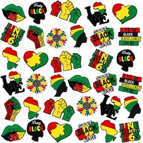 Quelay 60 Pcs Juneteenth Pin Gifts Bulk African American Enamel Pins Lives Matter Lapel Badge Brooches Juneteenth Decorations for Hat Backpacks Clothes Party Favors, 12 Styles